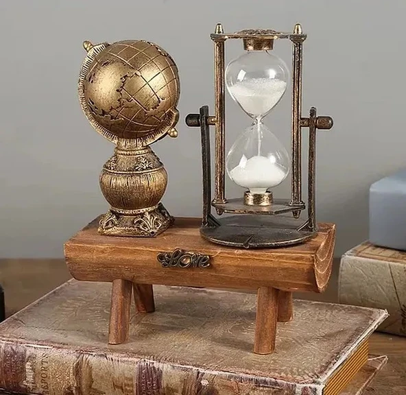 Periboia Dekoratif Dünya Biblolu Kum Saati