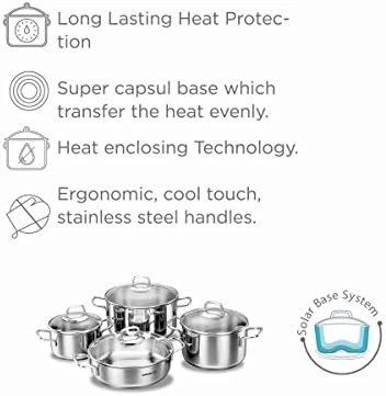 KORKMAZ A1606 Perla 8 Parça Tencere Seti - 3