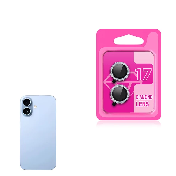 iPhone 17 CL-06 Renkli Taşlı Kamera Lens Koruyucu ürün görseli 1