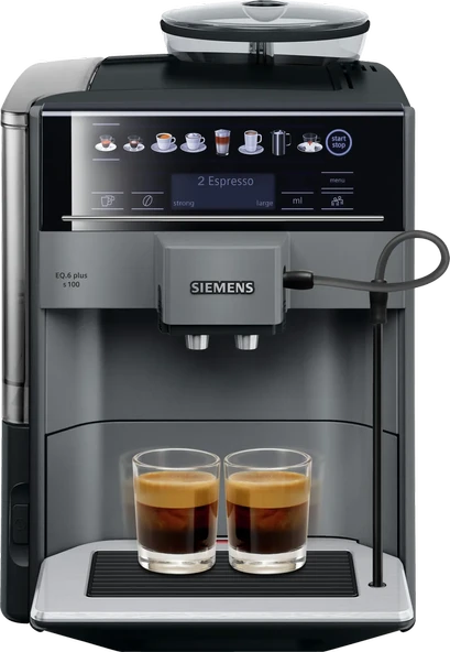 SİEMENS TE651209RW Tam Otomatik Kahve Makinesi EQ6 plus s100 Elmas titanyum metalik