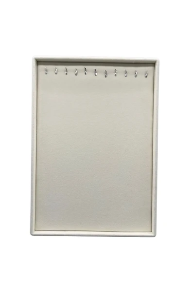 Süet Kumaş Krem Renk 34/24 Cm Ayaklı Kolye Sergileme Standı - 2