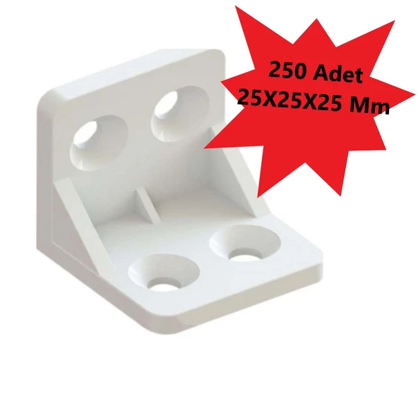 Plastik L Köşe Bağlantı Aparatı, L Plastik Gönye Köşebent Beyaz 250 Adet - Resim 2