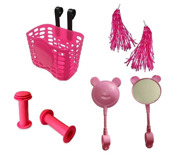 BİSİKLET DEKORASYON SETİ PRİNCESS 4 PARÇA PEMBE KOMBİN