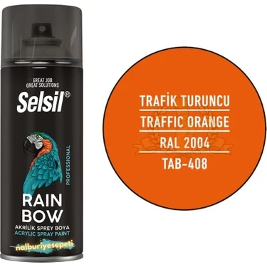 Selsil Rainbow Akrilik Sprey Boya Trafik Turuncu 400 Ml. - Ral2004 ürün görseli
