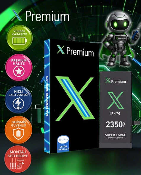 Xpremium iPhone 7 Batarya Pil Süper Yüksek Kapasiteli Güçlendirilmiş 2350 mAh - 1