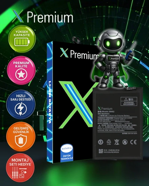 Xpremium Xiaomi Redmi 9T BN62 Batarya Pil Süper Yüksek Kalite 6000 mAh - 1