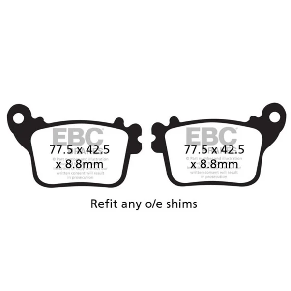 EBC FA436V HONDA CB/CBR600, CBR1000 , KWASAKI ZX6,10R, YAMAHA R6,R1 YARI SINTER AR ürün görseli