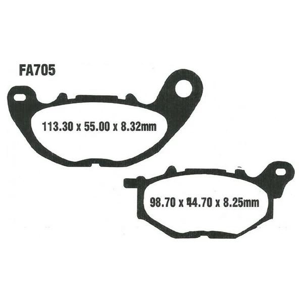 EBC SFAC705 YAMAHA XMAX 125 - XMAX300 CARBON ÖN FREN BALATASI ürün görseli 1