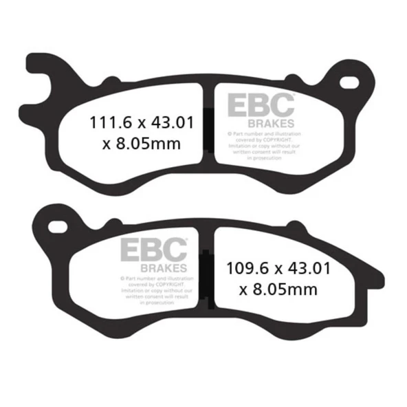 EBC SFAC603 HONDA PCX125/150 CARBON ÖN FREN BALATASI - Resim 2