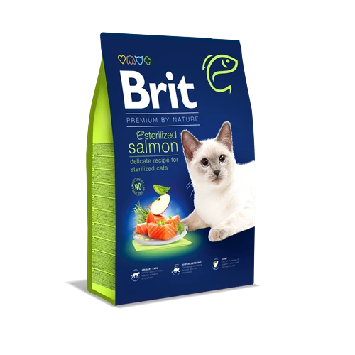 Brit Premium By Nature Kısırlaştırılmış Kediler İçin, Somon Balıklı Kuru Mama 8 kg ürün görseli