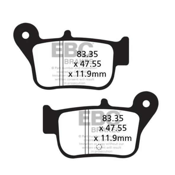EBC SFA628 SYM MAXSYM400 - MAXSYM600 ABS ARKA FREN BALATASI ürün görseli 1