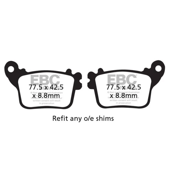 EBC FA436HH HONDA CBR600/1000 , SUZUKI GSXR750/1000, YAMAHA R6,R1 SINTER ARKA FREN - 1