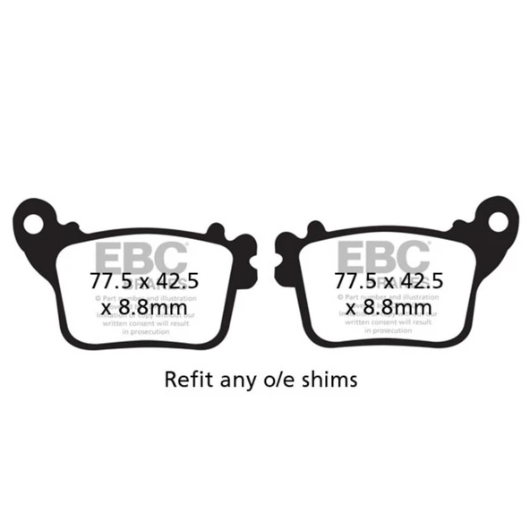 EBC FA436 HONDA CB/CBR600, CBR1000 , KAWASAKI ZX6,10R, YAMAHA R6,R1 ARKA FREN BAL - 1