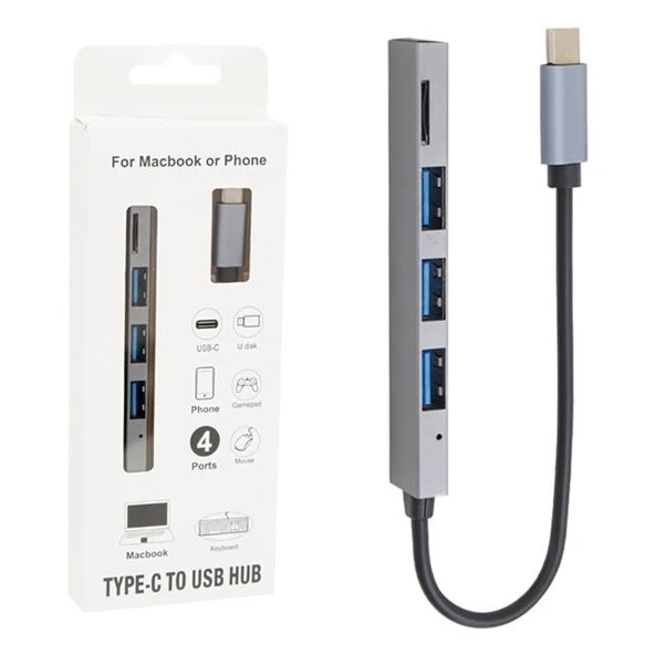 Powermaster PM-6493 TYPE-C Hub 3X USB 3.0 SD/TF Hafıza Kart Okuyucu Dock Station (Macbook - PC - Playstation - Xbox) - 2
