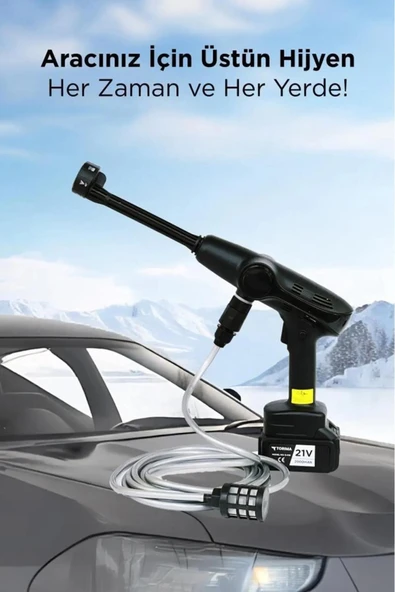 Akülü Şarjlı Yüksek Basınçlı Oto Araba Bahçe Yıkama,temizleme Su Sı - Resim 2