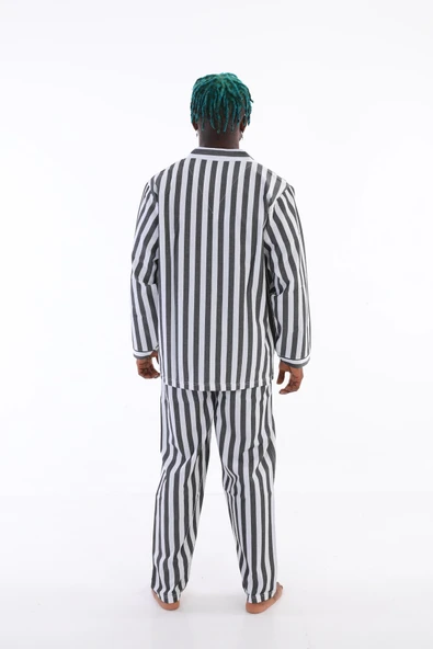 Kocabey 4007 Uzun Kol Çizgili Gaffur Erkek Pijama Takım - 2