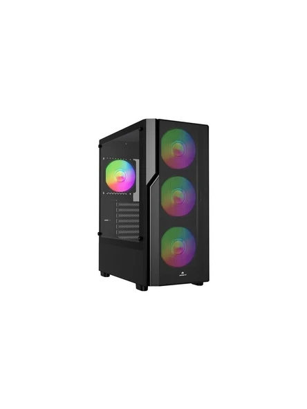 GameBooster CRUX E650B 650W 80+ USB 3.0 Mesh 4*Rainbow Fanlı Mid-T E-ATX Gaming Siyah Kasa - 1