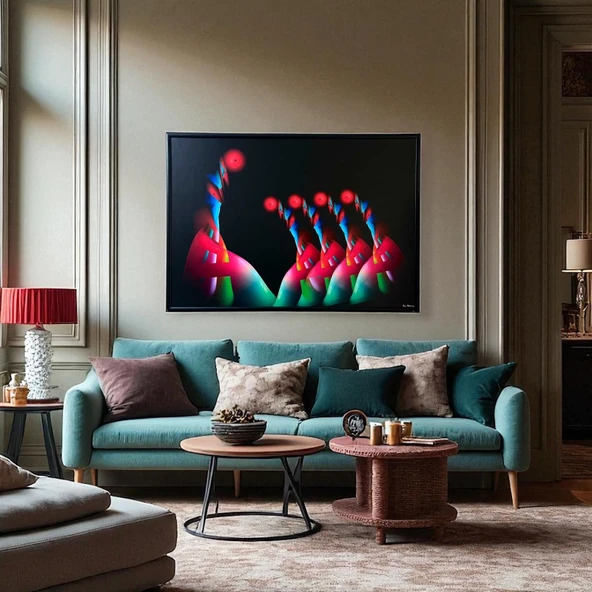 Dekoratif Soyut Tablo 70 x 100 cm CAN004 - Ev - Otel - Ofis - Hastahane - Kafe - Restoran Dekorasyonu