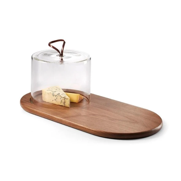 Philippi Walnut Cam Kapaklı Peynir Tabağı ürün görseli