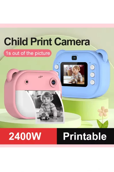 Dijital Video Kayıt Fotoğraf Çocuk Kamerası Anlık Termal Resim Kağıt Baskılı Vtn-09 - 6