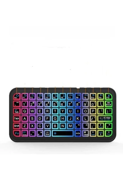 Mini Klavye Smarttv Işıklı Bluetooth Kablosuz Televizyon Ps3 Dizüstü Tabletler Ve Telefonlar İçin - 1