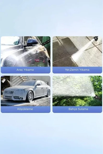 Akülü Şarjlı Yüksek Basınçlı Oto Araba Bahçe Yıkama,temizleme Su Sı - Resim 4