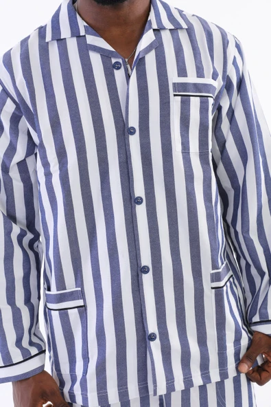 Kocabey 4007 Uzun Kol Çizgili Gaffur Erkek Pijama Takım - 7