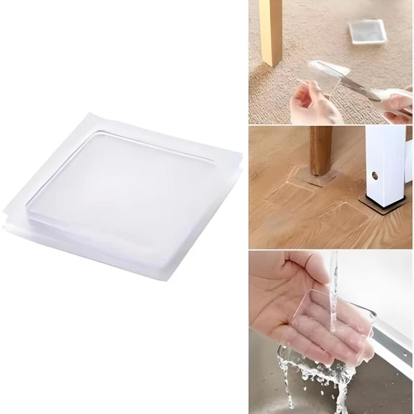 4 Adet Silikon Şeffaf Koltuk Mobilya Masa Beyaz Eşya Yazıcı Koruyucu Kaydırmaz Dayanıklı Pedler - Resim 3