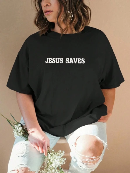 Baskılı T-shirt - Siyah - 2