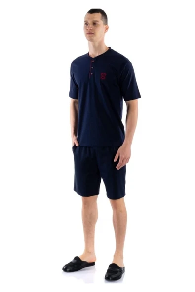 02000 Kısa Kol 3'lü Erkek Pijama Takımı - Resim 4