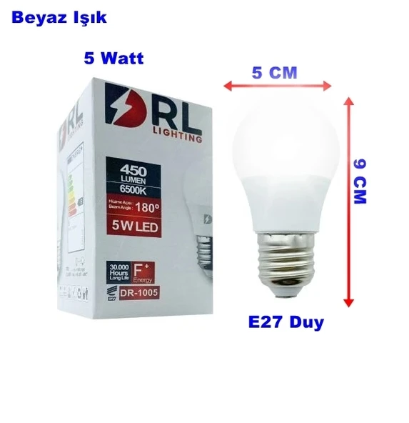 DRL 5W Led Ampul E-27 Duylu Beyaz 6500K - 2