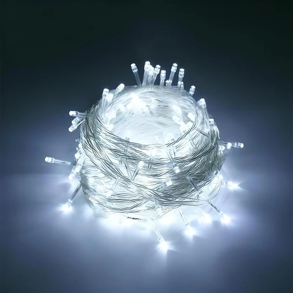 100 Ledli 8 Fonksiyonlu 10 Metre Led Aydınlatma Dekor Lambası (beyaz) ürün görseli 1