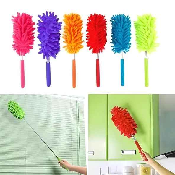 Teleskopik Mikrofiber Pratik Uzayabilen Toz Alma Fırçası Aparatı - Resim 7