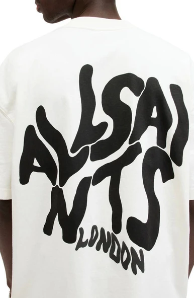 Erkek Baskılı Oversize T-shirt - Beyaz - 2