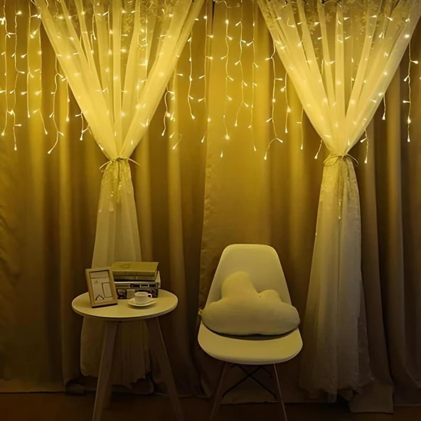 8 Fonksiyonlu 16 Saçaklı Perde Led 3 x 1 (Günışığı) ürün görseli 1