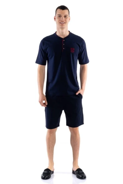 02000 Kısa Kol 3'lü Erkek Pijama Takımı - Resim 3