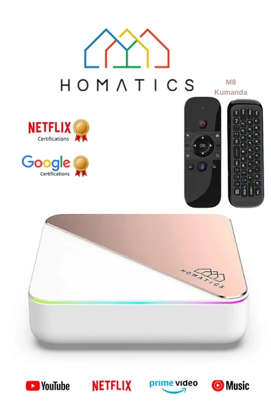 Homatics Box R 4k Plus Lisanslı Android Tv Box 4gb Ram - 32gb Rose Gold + M8 Air Mouse Kumanda - 1