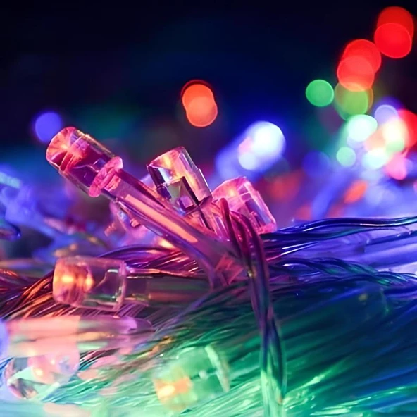 10 Metre 100 Ledli 8 Fonksiyonlu Karışık Renkli RGB Led Lamba - Resim 4