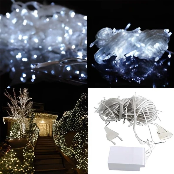 100 Ledli 8 Fonksiyonlu 10 Metre Led Aydınlatma Dekor Lambası (beyaz) - Resim 2