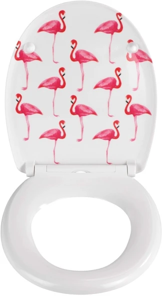 Wenko Premium otomatik eğimli klozet kapağı flamingo, çok renkli ürün görseli