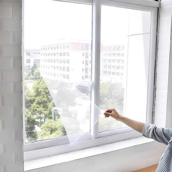 Tüm Cam Pencere Kapılara Uyumlu Çift Kanat Pencere Sinekliği - Resim 5