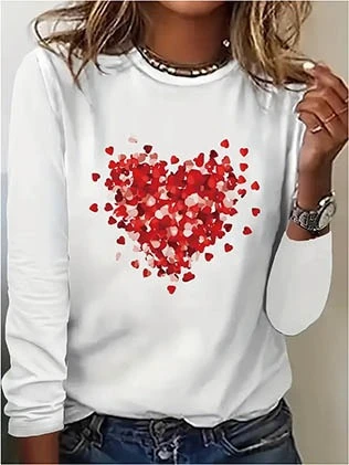 Kadın Uzun Kollu Bisiklet Yaka Baskılı Viskon Bluz ürün görseli