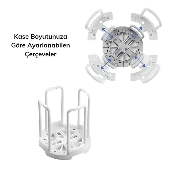 Tabak Bardak Kase Standı Bulaşık Kurutma Tutucu Mutfak Düzenleyici Organizatör - 6