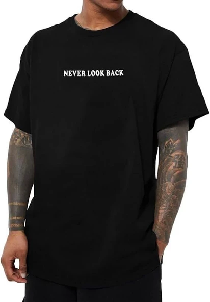 Erkek Bisiklet Yaka Kısa Kol Baskılı T-shirt - Siyah - Resim 2