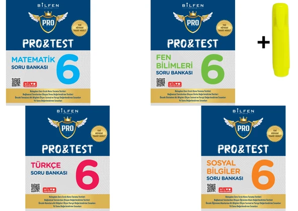 Bilfen Yayıncılık 6.Sınıf Pro&Test Matematik Fen Türkçe Sosyal Soru Bankası Yeni ürün görseli 1