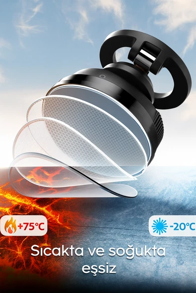 C175 Manyetik Katlanabilir Ultra Manyetik ve Güçlü Vakumlu 360 Derece Ayarlanabilir Araç Telefon Standı - 5