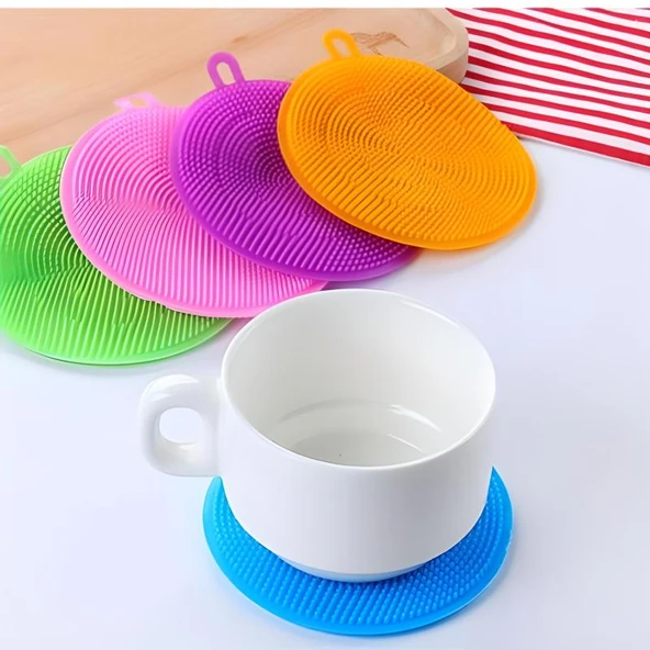 2′li Kir Tutmaz Tırtıklı Yüzey Bulaşık Yıkama Pedi - Resim 4