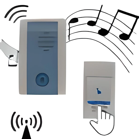 Wireless Bağlantılı Ev, Ofis, Daire veya Bahçe Kapıları İçin Kablosuz Kapı Zili - 3