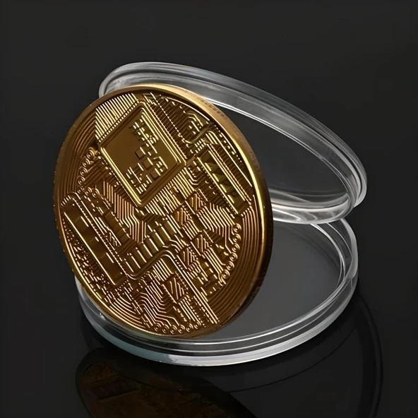 Bitcoin Madeni Hatıra Parası Madeni Bitcoin Hediye Sikke Para - Resim 3