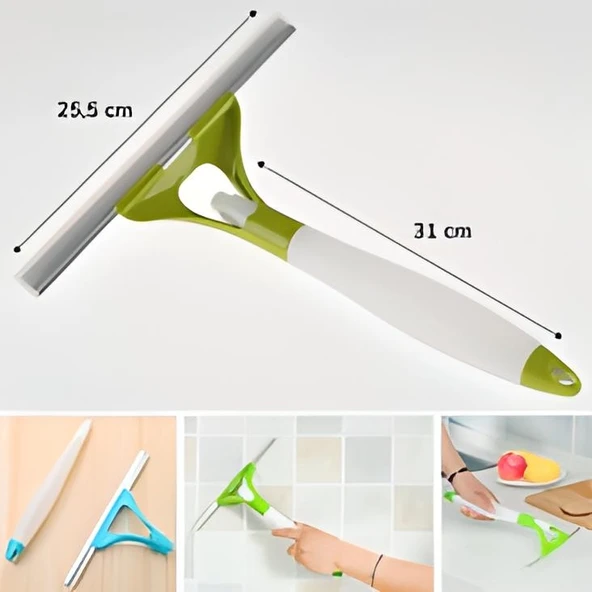 Pratik Spreyli Cam Sil Pencere Ayna Tezgah Duşakabin Temizleyici Püskürtmeli Silme Aparatı - Resim 2